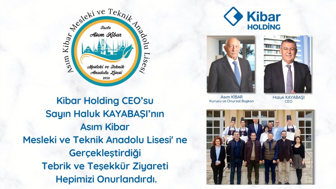 Kibar Holding CEO'su Sayın Haluk KAYABAŞI' nın Okulumuza Gerçekleştirdiği Anlamlı Ziyaret Hepimizi Onurlandırdı.